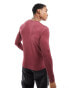 ASOS DESIGN muscle fit long sleeve t-shirt in red oil wash