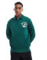 Фото #1 товара Polo Ralph Lauren retro sports logo half zip rugby sweatshirt in dark green