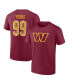 Фото #2 товара Men's Chase Young Burgundy Washington Commanders Player Icon Name and Number T-shirt