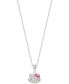 Фото #3 товара Macy's crystal & Enamel Hello Kitty Pendant Necklace in Sterling Silver, 16"+ 2" extender