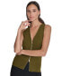 Фото #1 товара Women's Zip-Front Sleeveless Knit Top