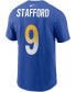 Фото #2 товара Men's Matthew Stafford Royal Los Angeles Rams Name and Number T-shirt