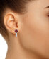 ფოტო #2 პროდუქტის Garnet (2-1/5 ct. t.w.) and Diamond (1/8 ct. t.w.) Stud Earrings in 14K White Gold