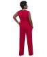 Фото #3 товара Women's Surplice-Neck Sleeveless Tie-Waist Jumpsuit