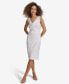 ფოტო #1 პროდუქტის Women's Sequined Mesh Cowlneck Ruched Dress