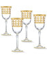 Фото #1 товара 4 Piece Infinity Gold Ring White Wine Goblet Set