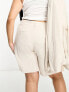 Vero Moda Curve linen touch relaxed short co-ord in oatmeal