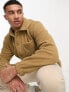 Threadbare borg button up shacket in camel M - фото #5