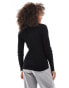 Miss Selfridge rib knit fitted cardigan in black