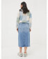 ფოტო #3 პროდუქტის Women's Carla Denim Midi Skirt