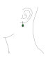ფოტო #3 პროდუქტის 7CT Style Halo Simulated Green Emerald Cubic Zirconia CZ Dangle Drop Teardrop Screw Back Clip On Earrings Prom Bridesmaid Wedding Rhodium Plated