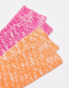 ASOS DESIGN 2 pack neon twist sock in pink and orange