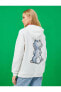 Фото #16 товара Oversize Baskılı Kapüşonlu Sweatshirt Disney Lisanslı Içi Polarlı