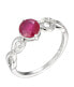 Charming silver ring with ruby Precious Stone ML00713H