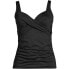 Фото #8 товара Women's D-Cup Tummy Control V-Neck Wrap Underwire Tankini Swimsuit Top