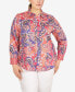 ფოტო #1 პროდუქტის Plus Size Wrinkle Resistant Printed Button Down