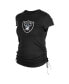 Women's Black Las Vegas Raiders Ruched Side T-Shirt Черный, S - фото #2