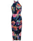 Фото #1 товара Women's Floral-Print Halter-Neck Sleeveless Maxi Dress