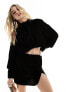 ASOS DESIGN ultimate cropped shirt in black velvet 36 - фото #1