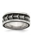 ფოტო #1 პროდუქტის Stainless Steel Polished and Antiqued 9mm Band Ring