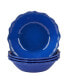 Blue Indigo Crackle Set of 4 All Purpose Bowl 8.5" x 2", Service For 4