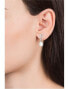 Luxury silver earrings with zircons and Clasica pearl 71049E000-38