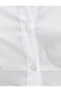 Crop Gömlek Korse Görünümlü Klasik Yaka Uzun Kollu
