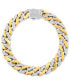 ფოტო #1 პროდუქტის Men's Crystal Curb Link Bracelet in Stainless Steel & Gold-Tone Ion-Plate