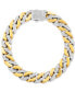 Фото #1 товара Men's Crystal Curb Link Bracelet in Stainless Steel & Gold-Tone Ion-Plate