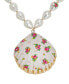 Фото #2 товара Betsey Johnson faux Stone Floral Shell Pendant Necklace