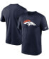 ფოტო #1 პროდუქტის Men's Big and Tall Navy Denver Broncos Logo Essential Legend Performance T-shirt