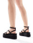 ASOS DESIGN Wide Fit Taurus 2 strappy flatform sandals in black