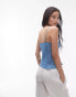 Topshop sheer cami in denim blue