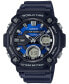 ფოტო #1 პროდუქტის Men's Analog Digital Black Resin Strap Watch 48mm