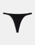 ASOS DESIGN 3 pack cotton tanga thongs in black