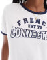 Фото #2 товара French Connection collegiate ringer t-shirt in white