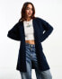 ASOS DESIGN edge to edge chunky cardigan in navy Синий, 34 - фото #1