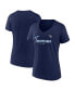Фото #1 товара Women's Navy Tennessee Titans Shine Time V-Neck T-shirt