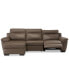 Фото #5 товара Julius II 3-Pc. Leather Sectional Sofa With 1 Power Recliner, Power Headrests, Chaise And USB Power Outlet