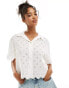 Abercrombie & Fitch short sleeve scallop shirt in white