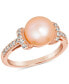 ფოტო #1 პროდუქტის Strawberry Pearl (9mm) & Nude Diamond (1/3 ct. t.w.) Ring in 14k Rose Gold