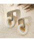 Women's White Link Drop Earrings