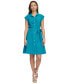 ფოტო #1 პროდუქტის Women's Ruched A-Line Shirtdress