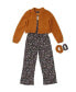 ფოტო #1 პროდუქტის Big Girls Sherpa Jacket, Jumpsuit and Scrunchies Set