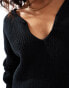 Фото #3 товара SNDYS premium cotton sweetheart plunge neck jumper in black