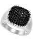 ფოტო #1 პროდუქტის Men's Lab Created Black Spinel (1-1/2 ct.tw.) Band Ring in Sterling Silver