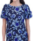 Women's Floral Embroidered Puff-Sleeve Sheath Dress