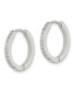 ფოტო #3 პროდუქტის Stainless Steel Polished Crystal Hinged Hoop Earrings