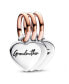 Pandora sterling Silver Two-Tone Splitable Family Generation of Hearts Triple Dangle Charm