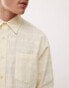 Reclaimed Vintage sheer embroidered shirt in yelllow